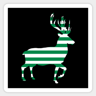 Glasgow Celtic Football Club Green and White Hooped Stag Silhouette Sticker